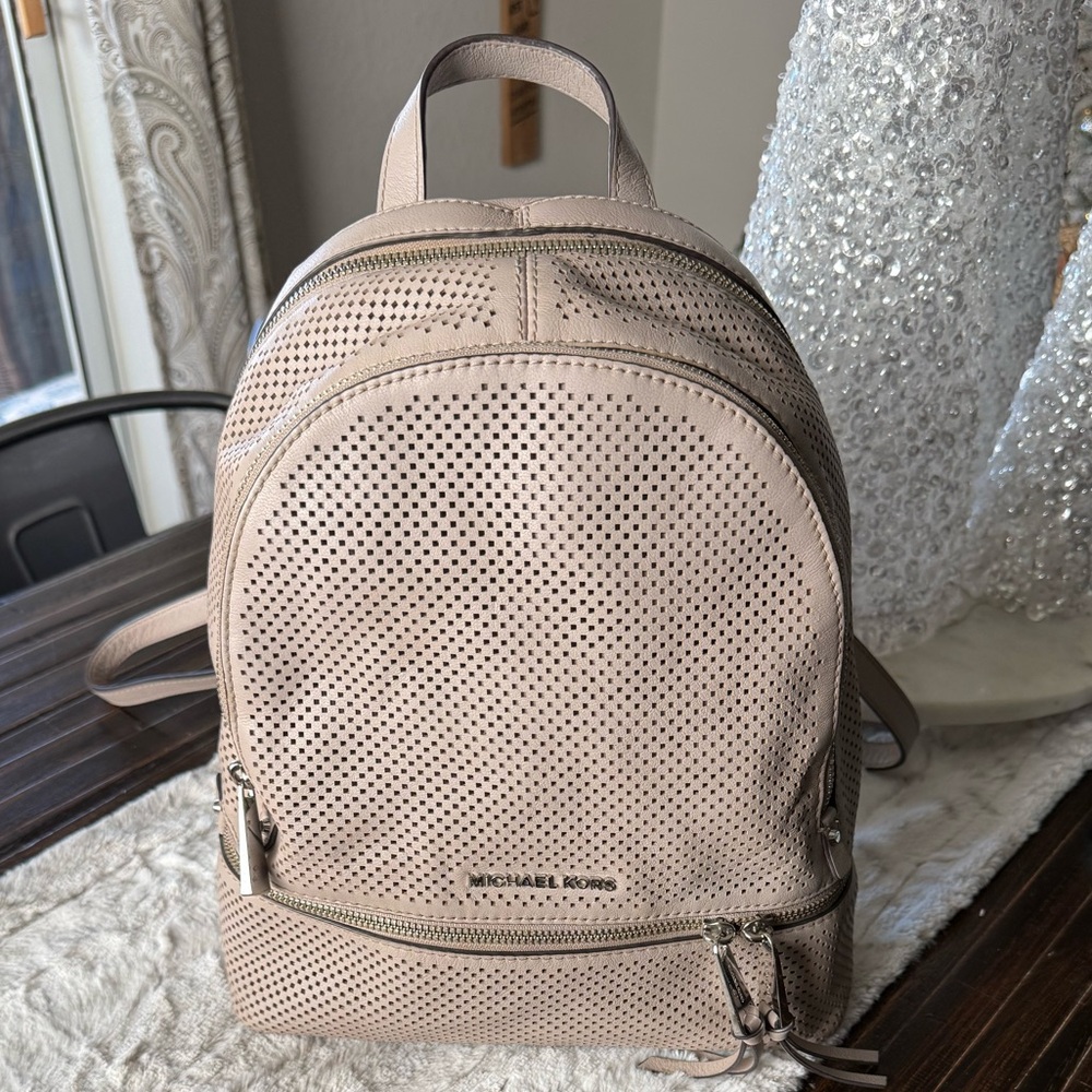 Michael Kors Rhea Perforated Leather Backpack